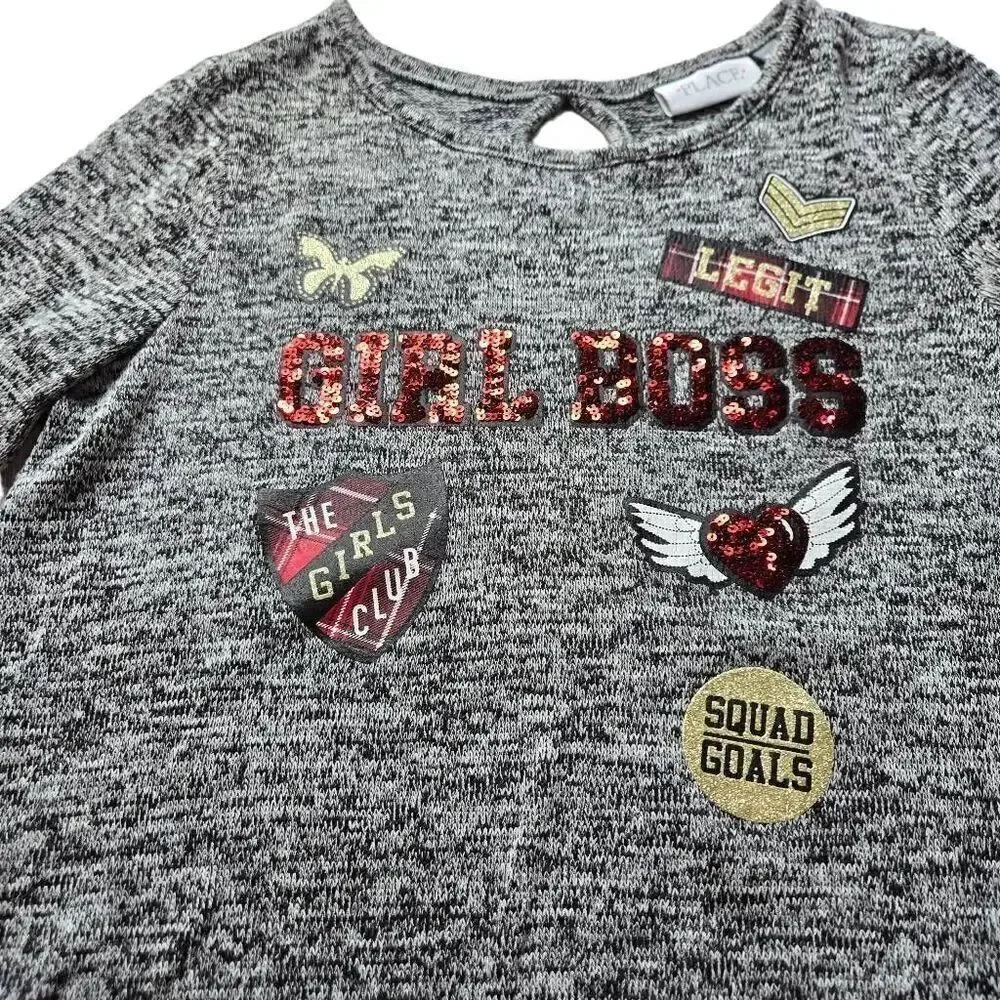 Children's Place longsleeve Girl Boss shirt M7/8